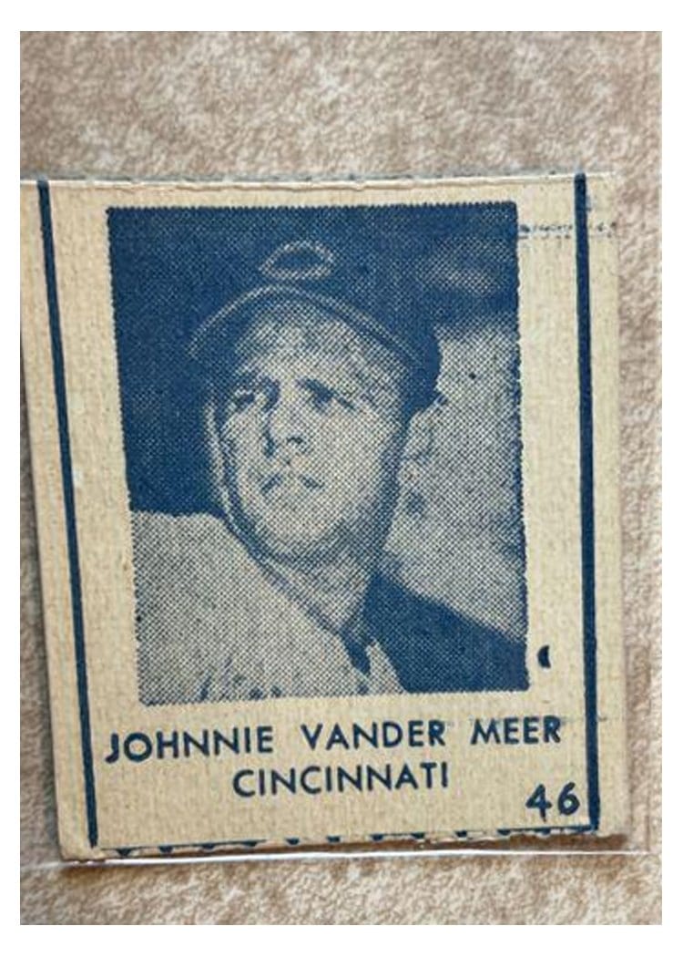 1948 R346 Blue Tint Johnnie Vander Meer #46 card