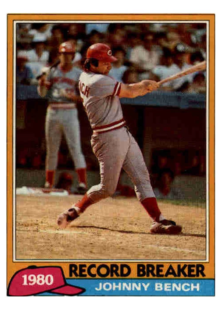 1981 Topps Base Set Johnny Bench #201 card