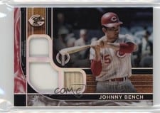 2022 Topps Tribute Triple Relics Johnny Bench #TTR-JB card