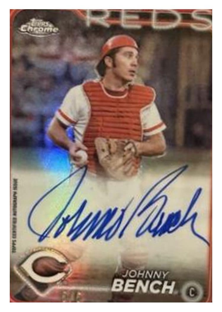 2024 Topps Chrome Chrome Legend Autographs Johnny Bench #CLA-JB card