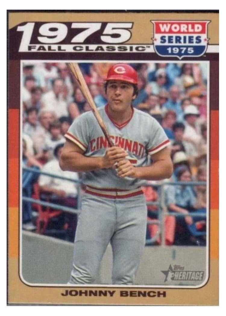 2024 Topps Heritage Mini 1975 Fall Classic Johnny Bench #75FC-4 card