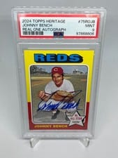 2024 Topps Heritage Real One Autograph Johnny Bench #75RO-JB card