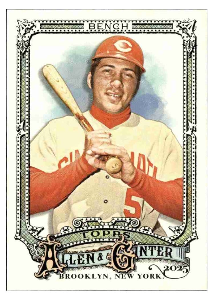 2025 Topps Allen & Ginter Base Set Johnny Bench #320 card