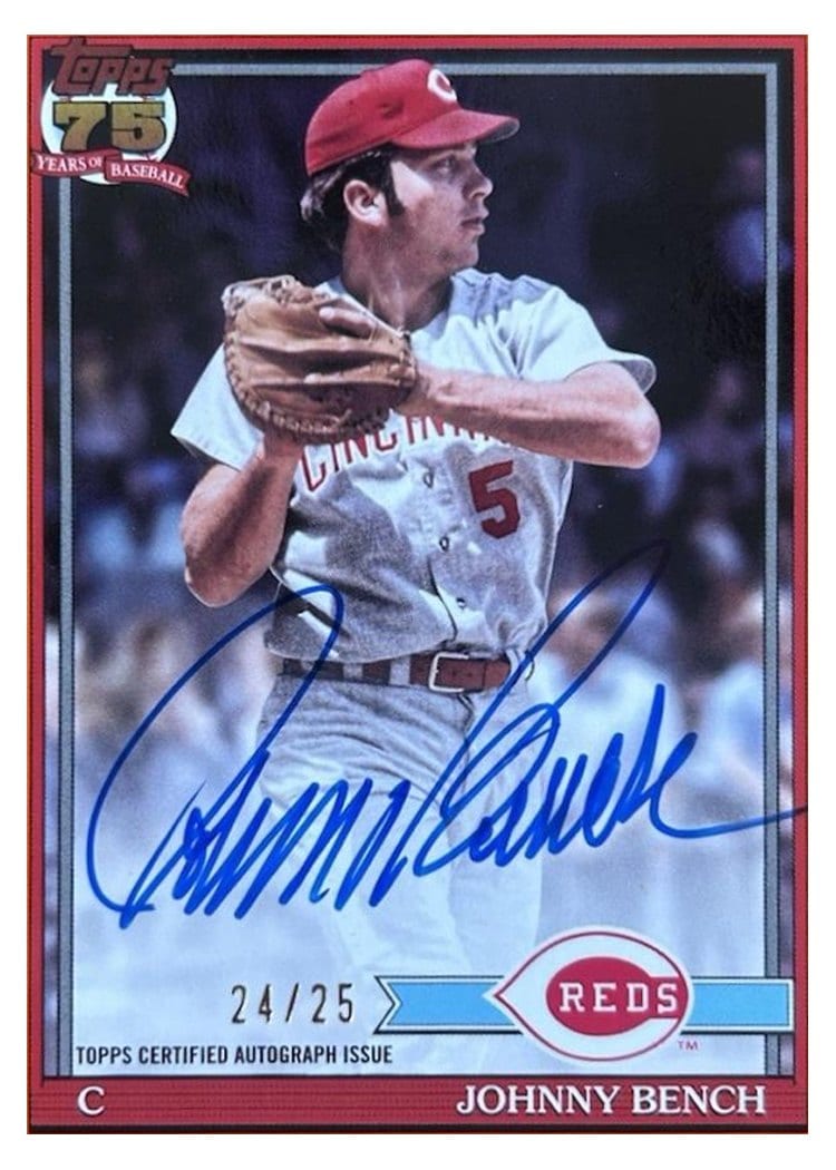 2026 Topps 1991 Topps Autographs Johnny Bench #91A-JBE card
