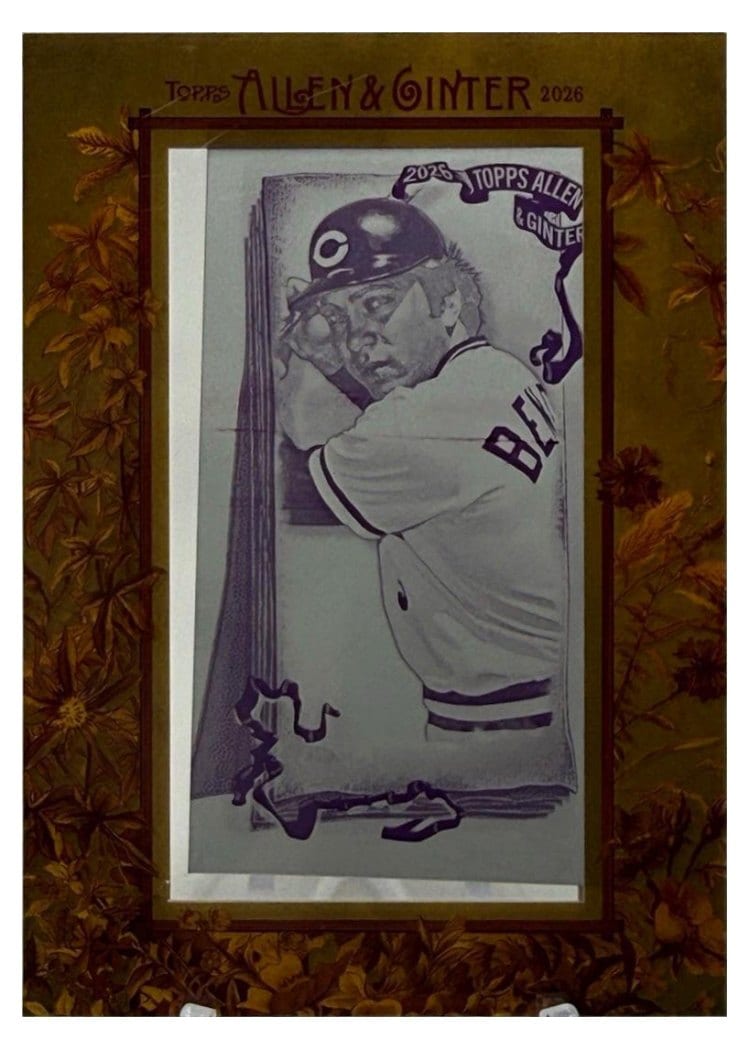 2026 Topps Allen & Ginter Johnny Bench Printing Plate Framed Mini #262 card