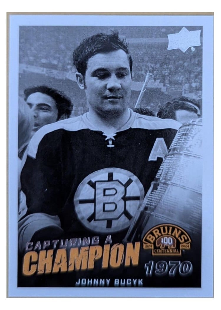 2023-24 Upper Deck Boston Bruins Centennial Capturing a Champion Johnny Bucyk #CC-18 card