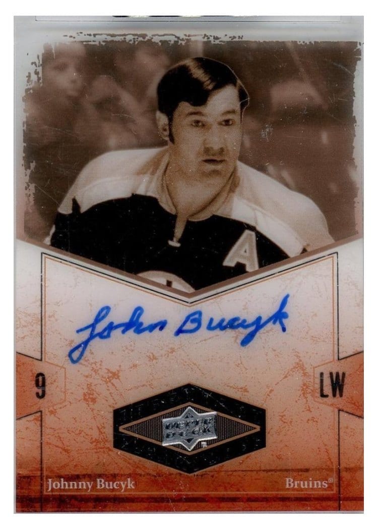 2024-25 Upper Deck Clear Cut 2004-05 UD Legendary Signatures Johnny Bucyk #LSA-JB card