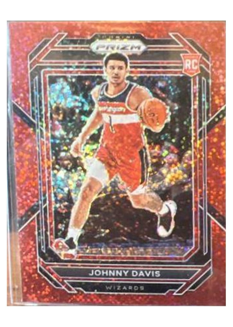 2022-23 Panini Prizm Base Set Johnny Davis Red Sparkle Prizm #231 card