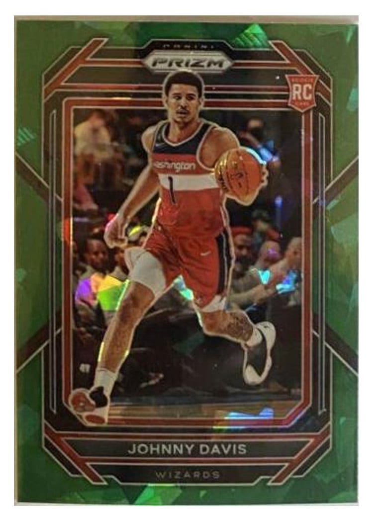 2022-23 Panini Prizm Base Set Johnny Davis Green Ice Prizm #231 card