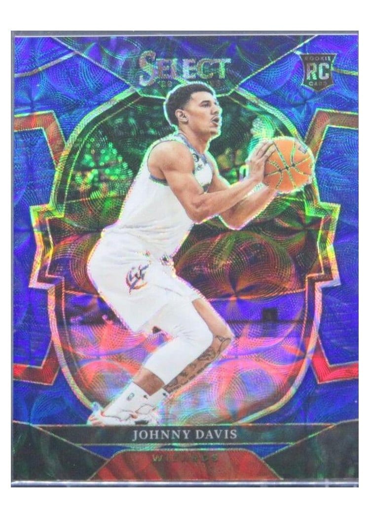 2022-23 Panini Select Base Set Johnny Davis Blue Scope Prizm #100 card