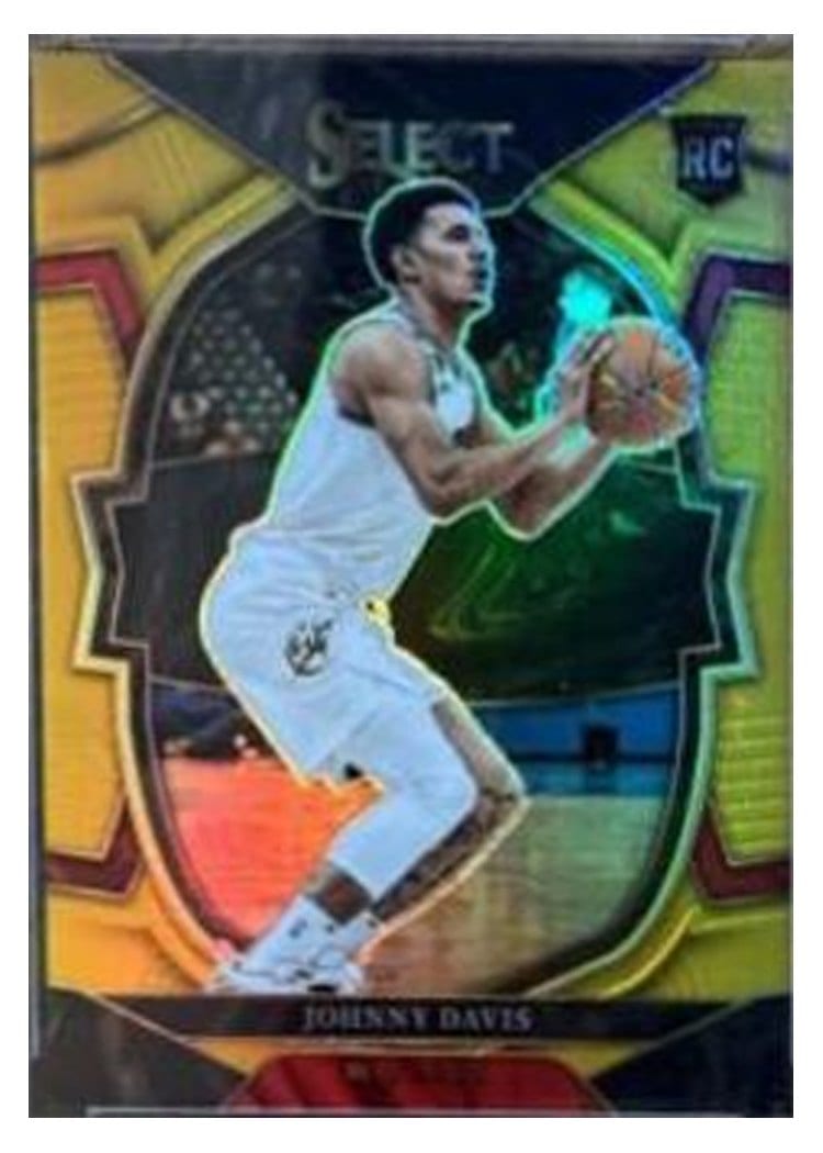2022-23 Panini Select Base Set Johnny Davis Gold Prizm #100 card