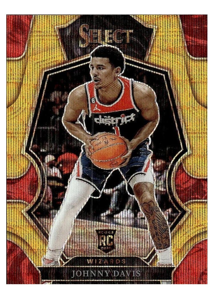 2022-23 Panini Select Base Set Johnny Davis Gold Flash Prizm #191 card