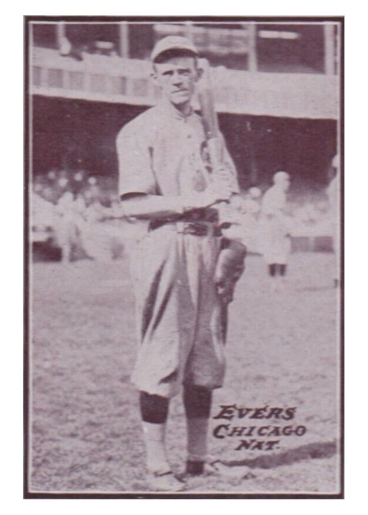 1913 Tom Barker Game Johnny Evers card