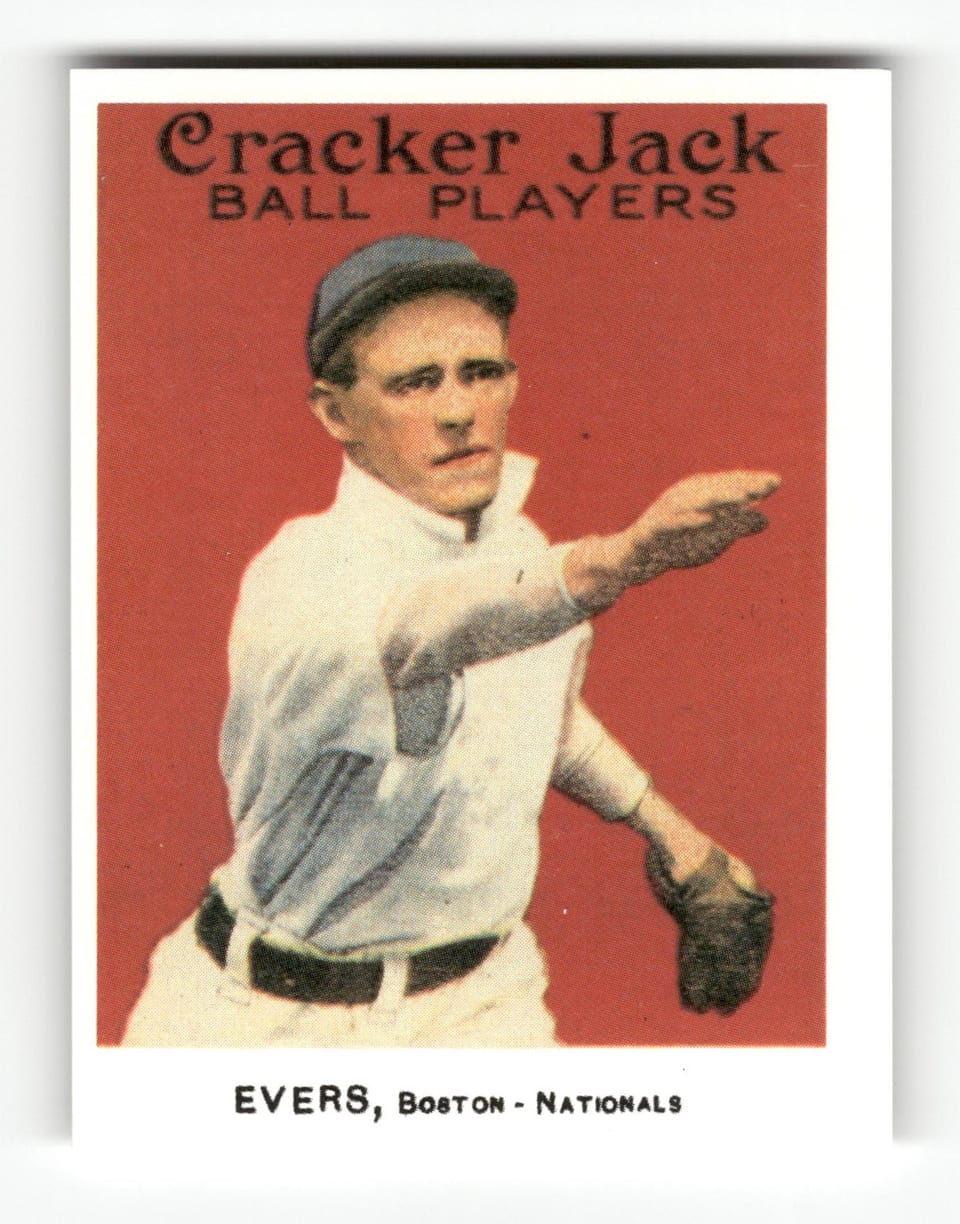 1914 Cracker Jack Johnny Evers #18 card