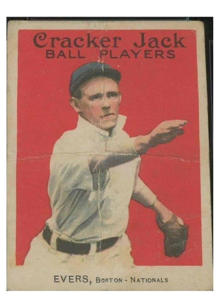 1915 Cracker Jack Johnny Evers #18 card