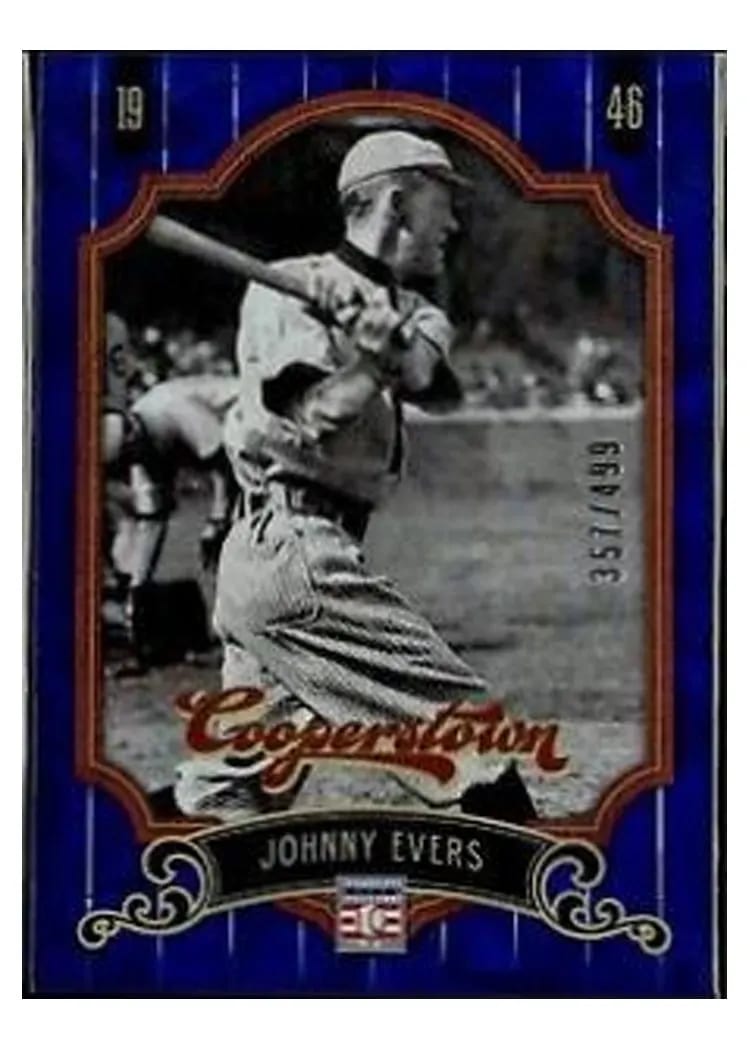 2012 Panini Cooperstown Johnny Evers Crystal Collection Blue #34 card