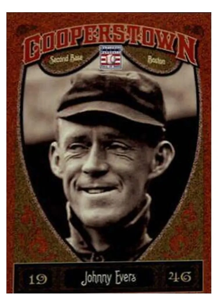 2013 Panini Cooperstown Johnny Evers Orange Crystal #9 card