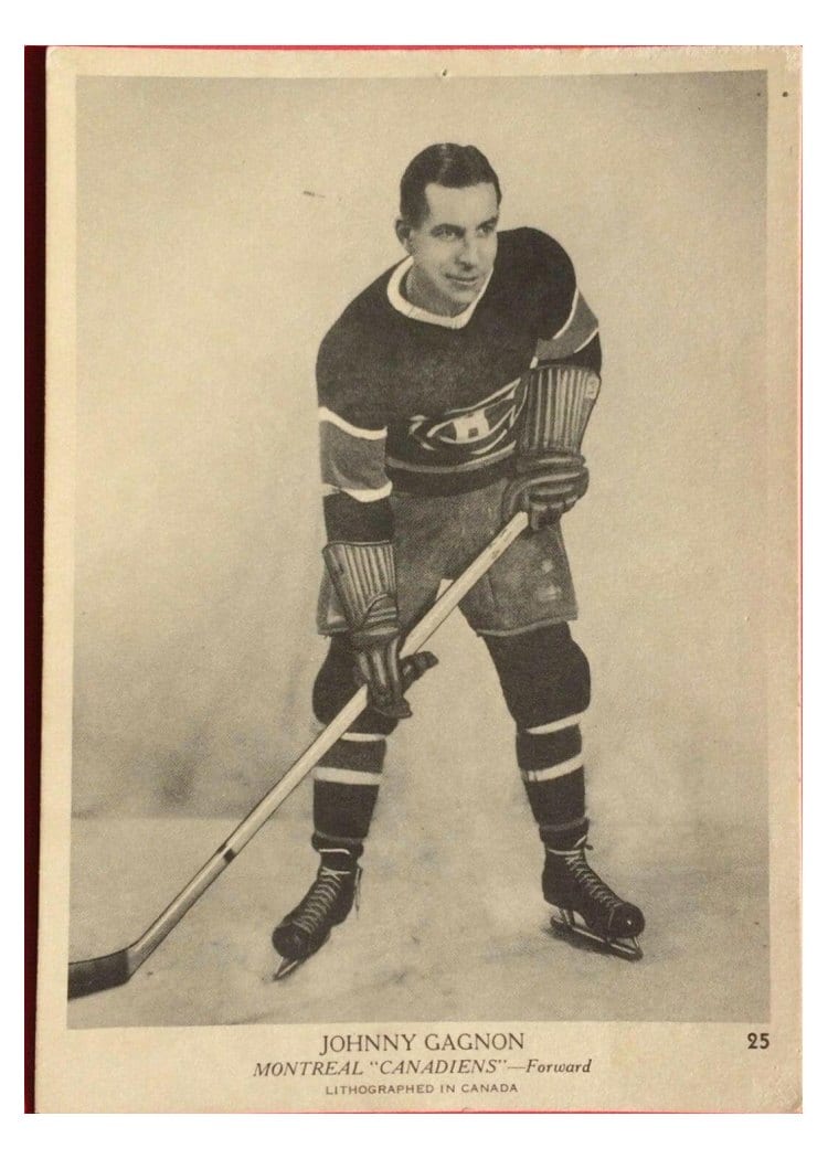 1939 O-Pee-Chee V301-1 Johnny Gagnon #25 card