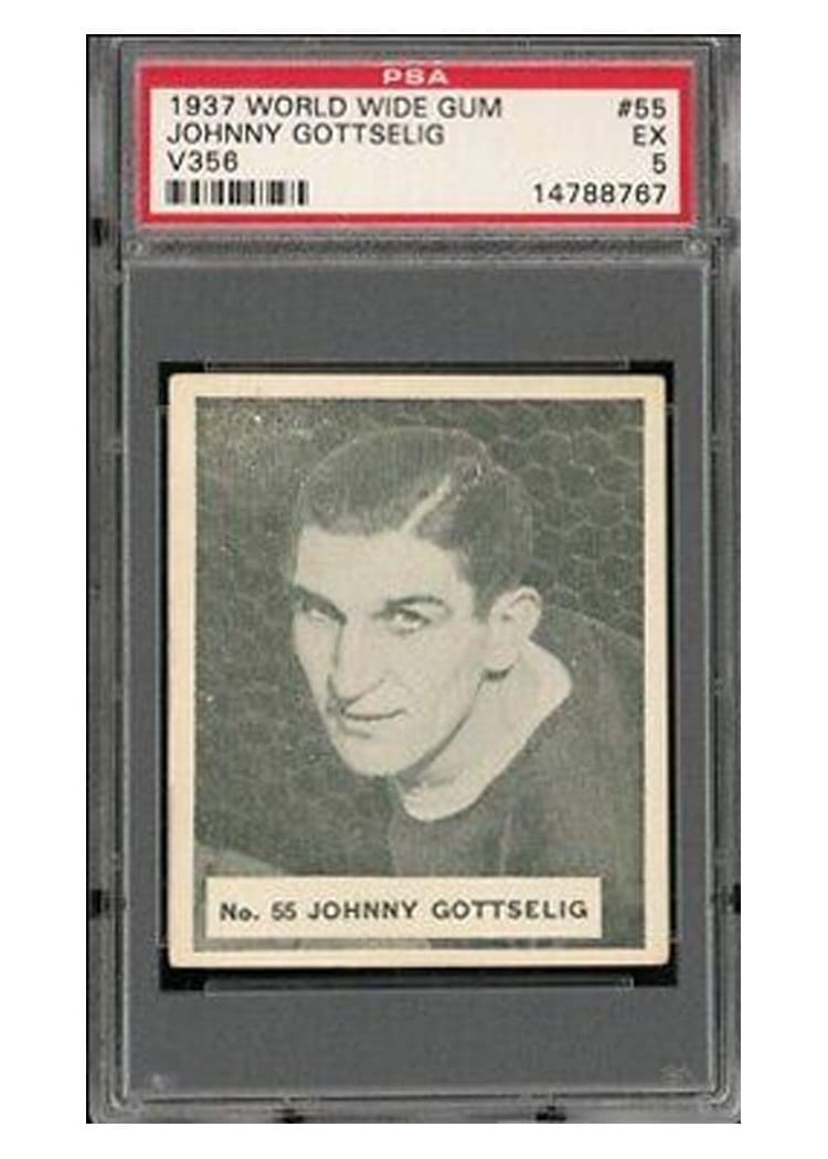 1937 V356 World Wide Gum Johnny Gottselig #55 card