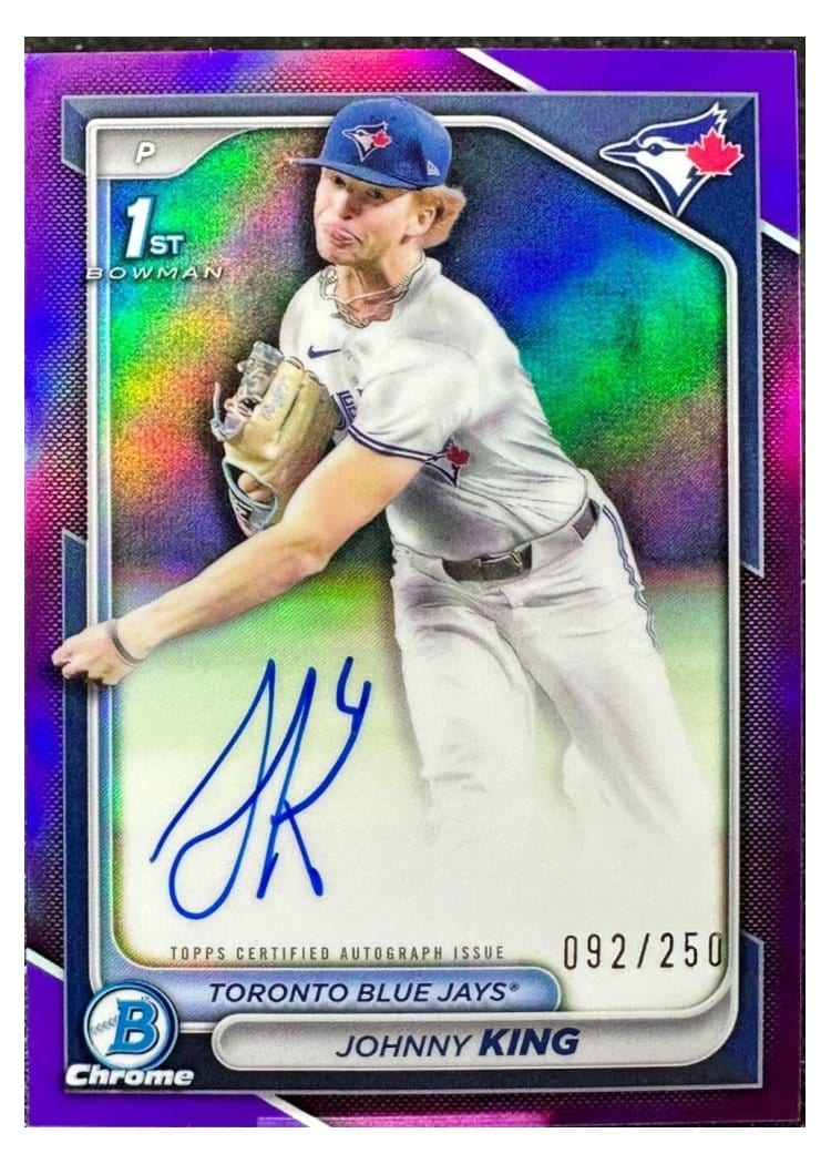 2024 Bowman Draft Chrome Prospect Autographs Johnny King #CPA-JKI card