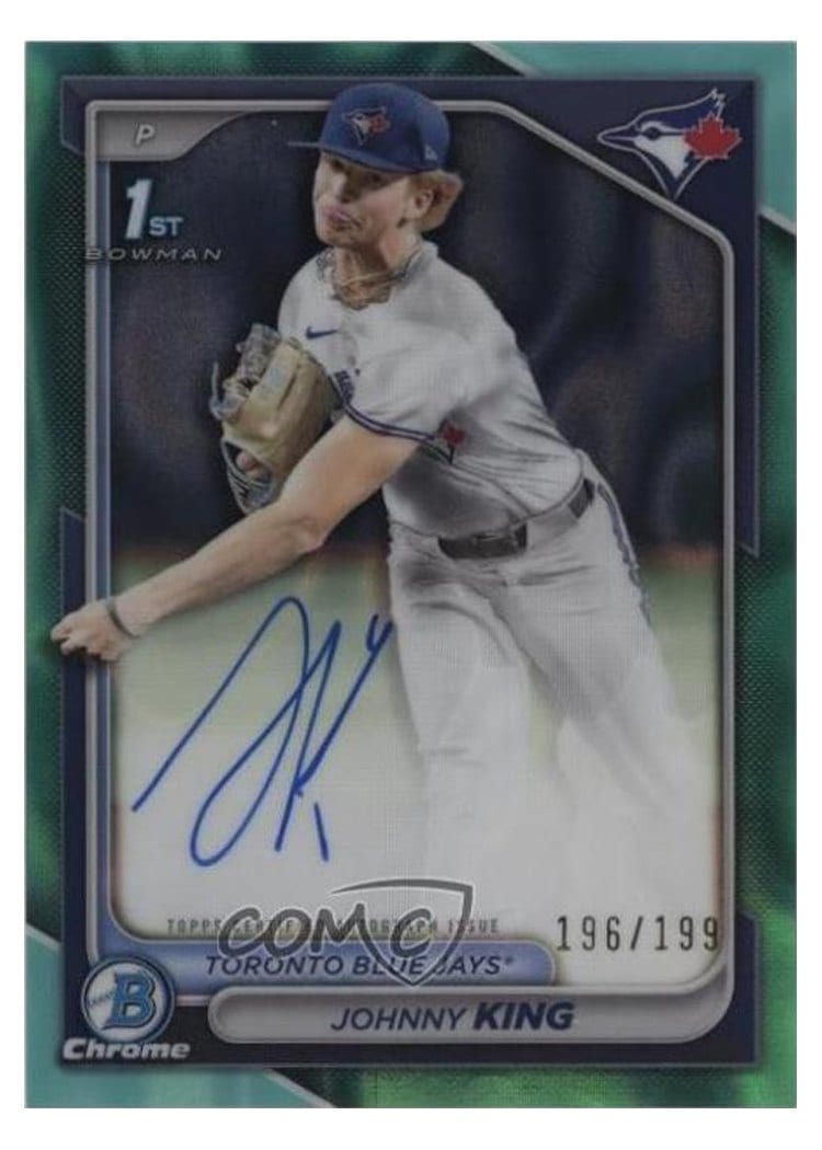 2024 Bowman Draft Chrome Prospect Autographs Johnny King Aqua Lava Refractor #CPA-JKI