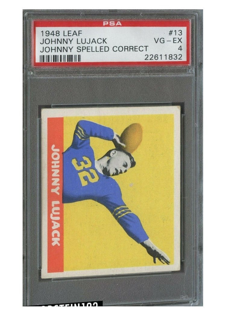 1948 Leaf Johnny Lujack #13 card