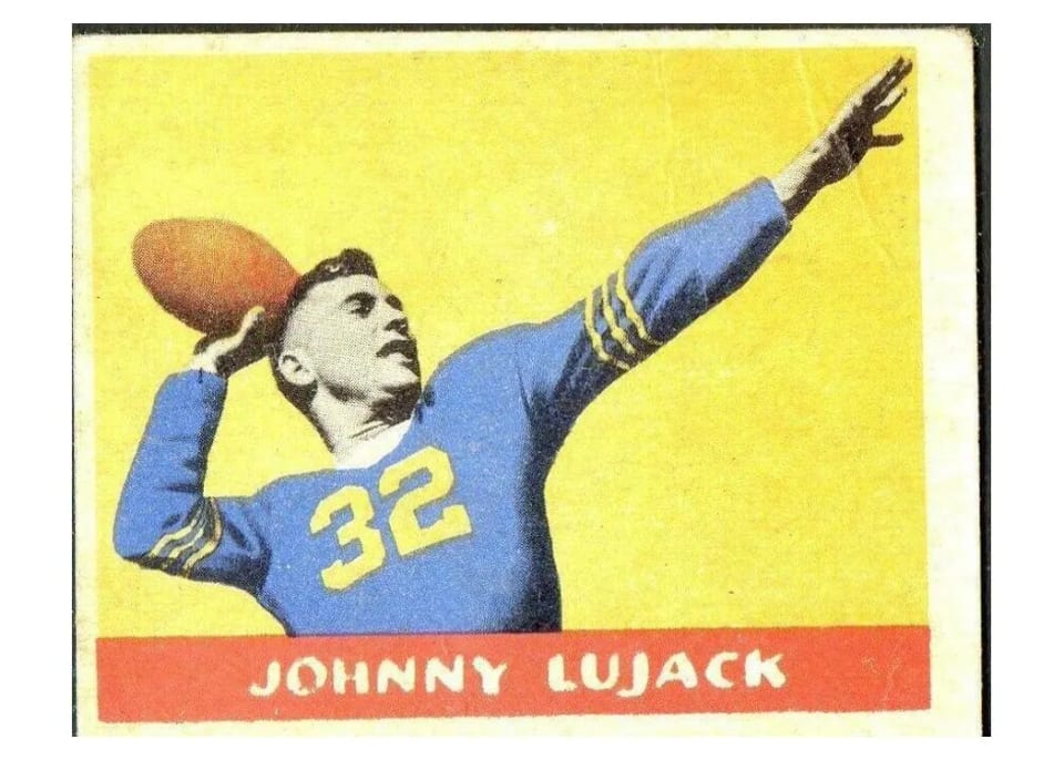1949 Leaf Johnny Lujack #56 card