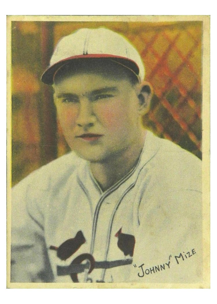 1936 R312 Johnny' Mize card