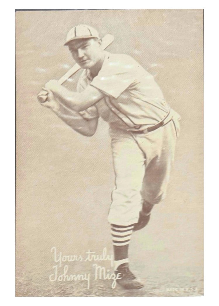 1939 Exhibits Salutation Johnny Mize card