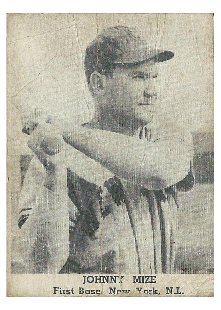 1947 Tip Top Bread Johnny Mize card