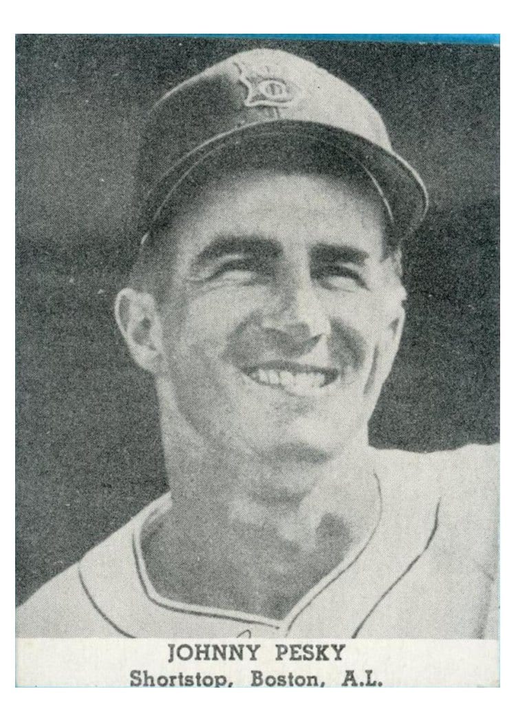 1947 Tip Top Bread Johnny Pesky card