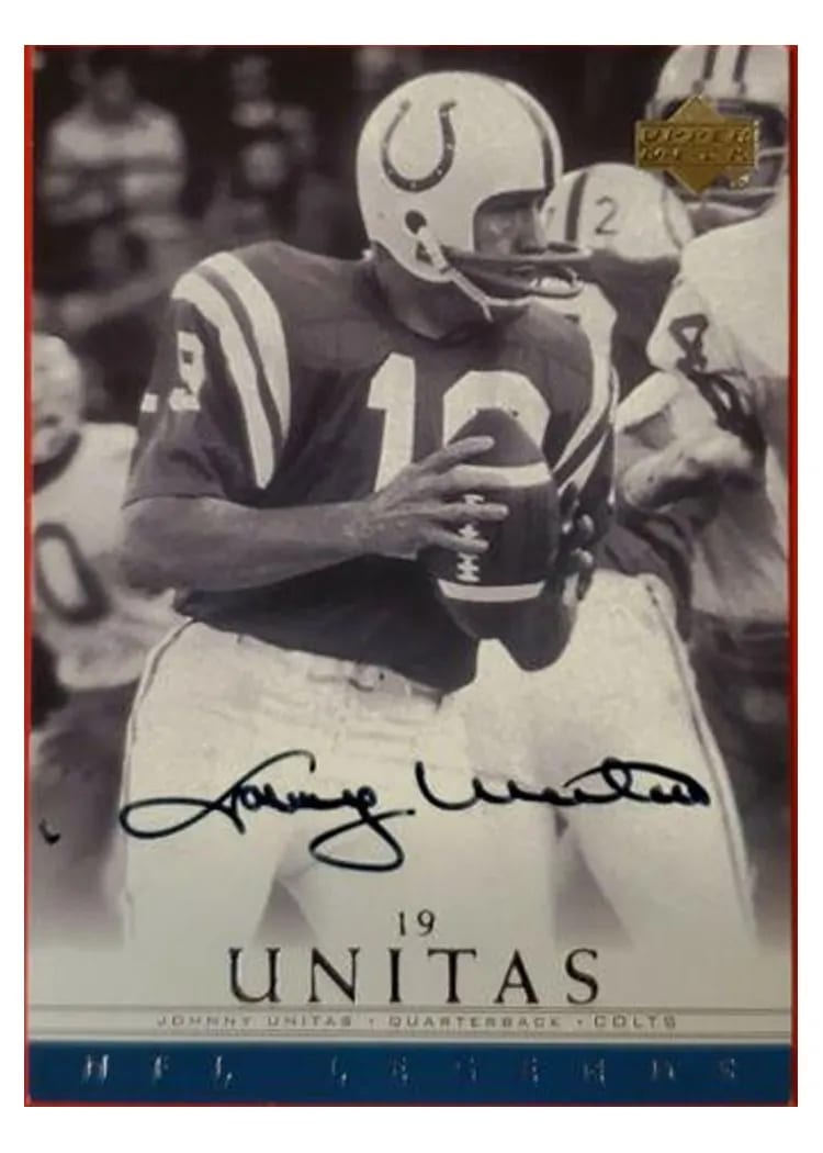 2000 Upper Deck Legends Autographs Johnny Unitas card