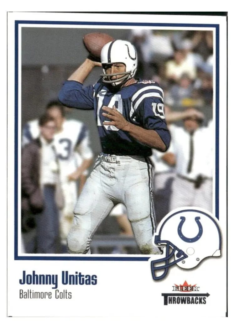 2002 Fleer Throwbacks Johnny Unitas #51 card