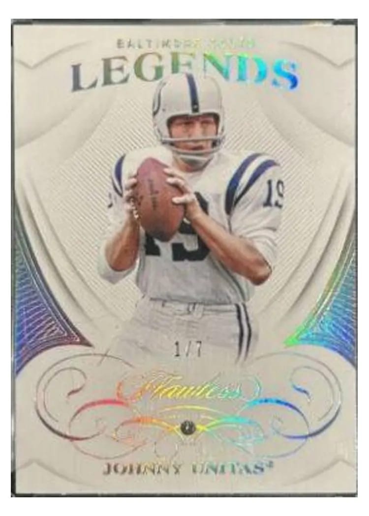 2019 Panini Flawless Base Ruby Johnny Unitas Diamond #90 card