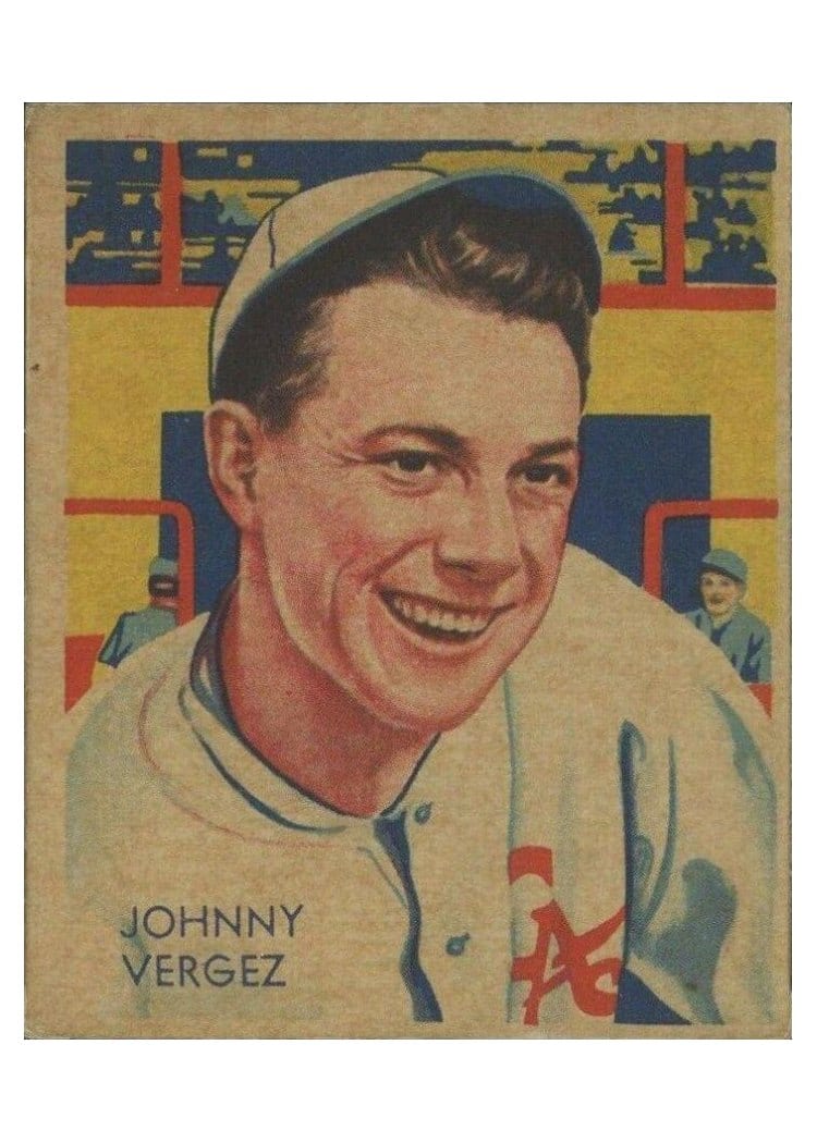 1934 Diamond Stars Johnny Vergez #21 card