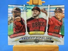 2018 Bowman Talent Pipeline Chrome Jon Duplantier, Anthony Banda, Alex Young #ARI card