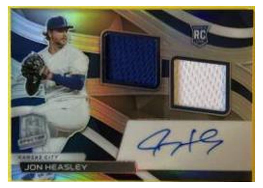 2022 Panini Chronicles Spectra Rookie Dual Jersey Autographs Jon Heasley #RDJA-JH card