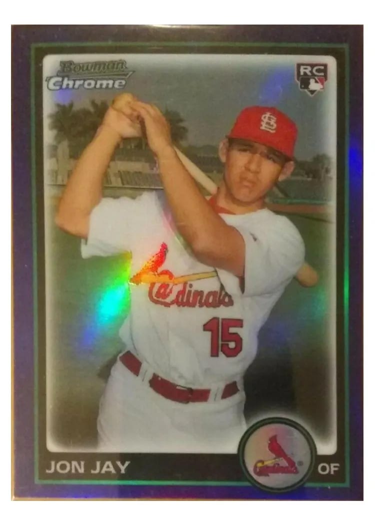 2010 Bowman Chrome Draft Picks Jon Jay #BDP18 card