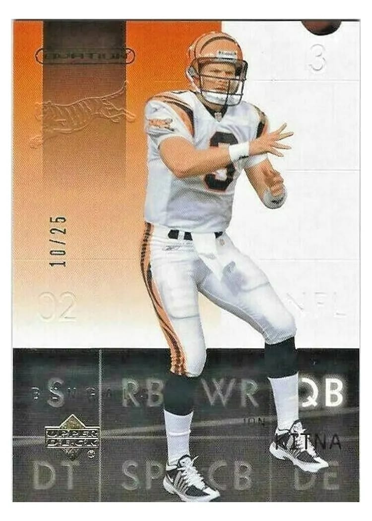 2002 Upper Deck Ovation Jon Kitna Gold #18 card