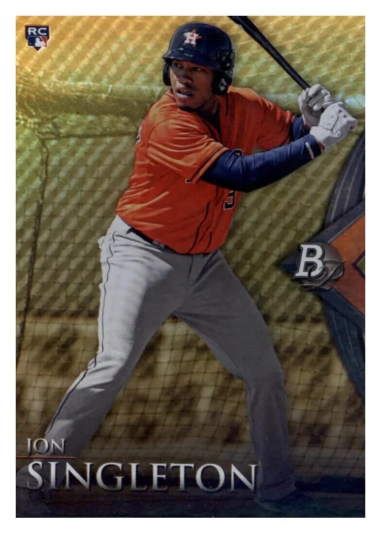 2014 Bowman Platinum Jon Singleton Gold #97 card