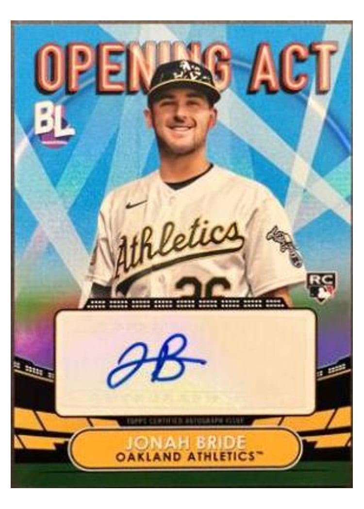 2023 Topps Big League Opening Act Autographs Jonah Bride #OAA-MAC card
