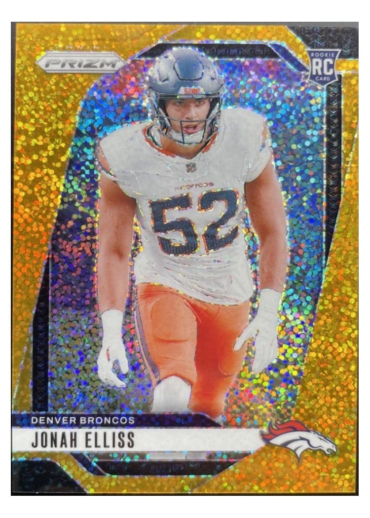 2024 Panini Prizm Base Set Jonah Elliss Gold Sparkle #356 card