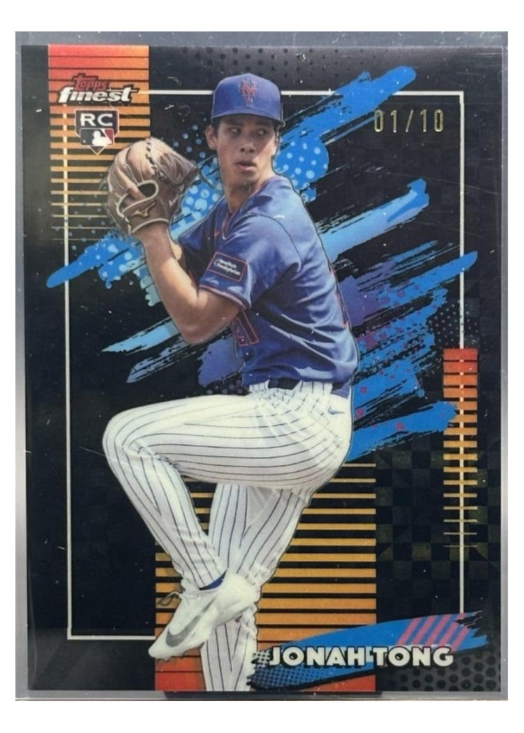 2026 Topps Finest Jonah Tong Black X-Fractor #134 card
