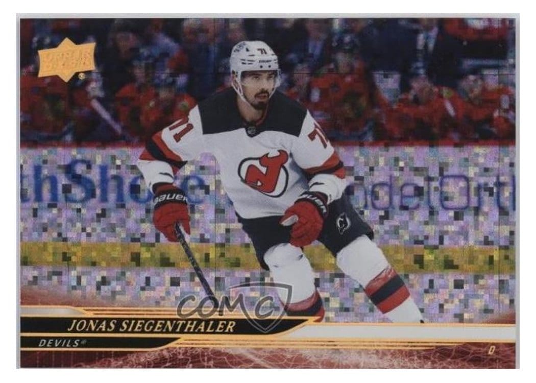 2024-25 Upper Deck Base Set Jonas Siegenthaler Speckled Rainbow #350 card