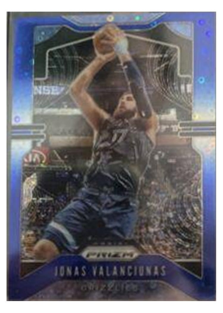 2019-20 Panini Prizm Base Set Jonas Valanciunas Fast Break Prizm Blue #229 card