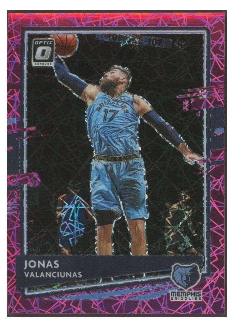 2020-21 Donruss Optic Base Set Jonas Valanciunas Pink Velocity #128 card