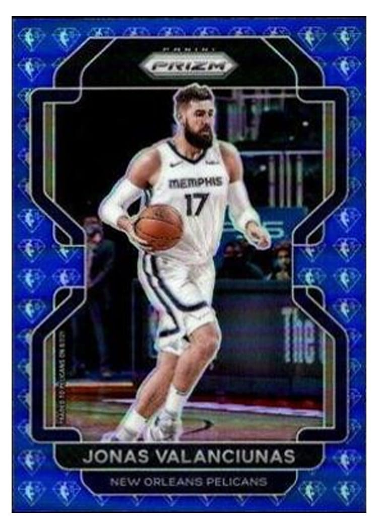 2021-22 Panini Prizm Base Set Jonas Valanciunas #62 card