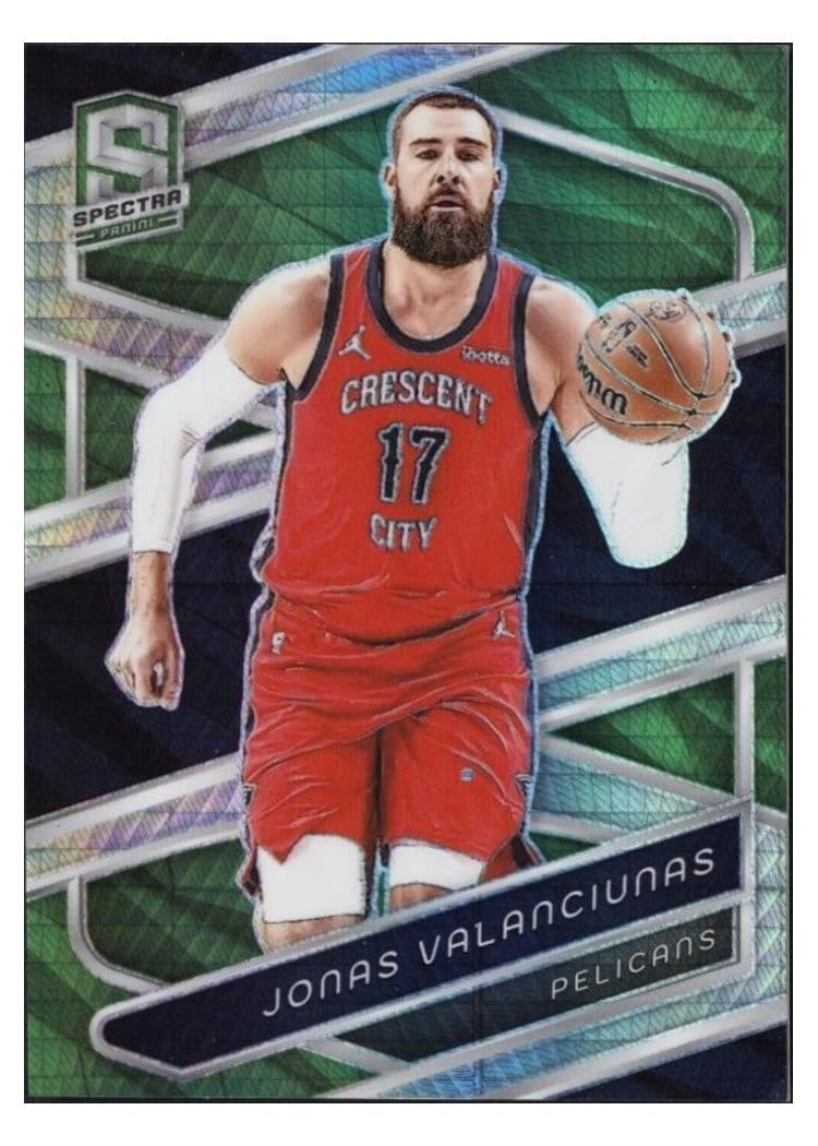 2023-24 Panini Spectra Base Set Jonas Valanciunas Green International #85 card
