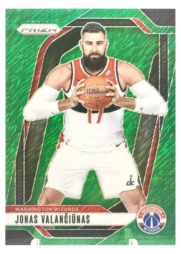 2024-25 Panini Prizm Base Set Jonas Valanciunas Green Shimmer FOTL #76 card