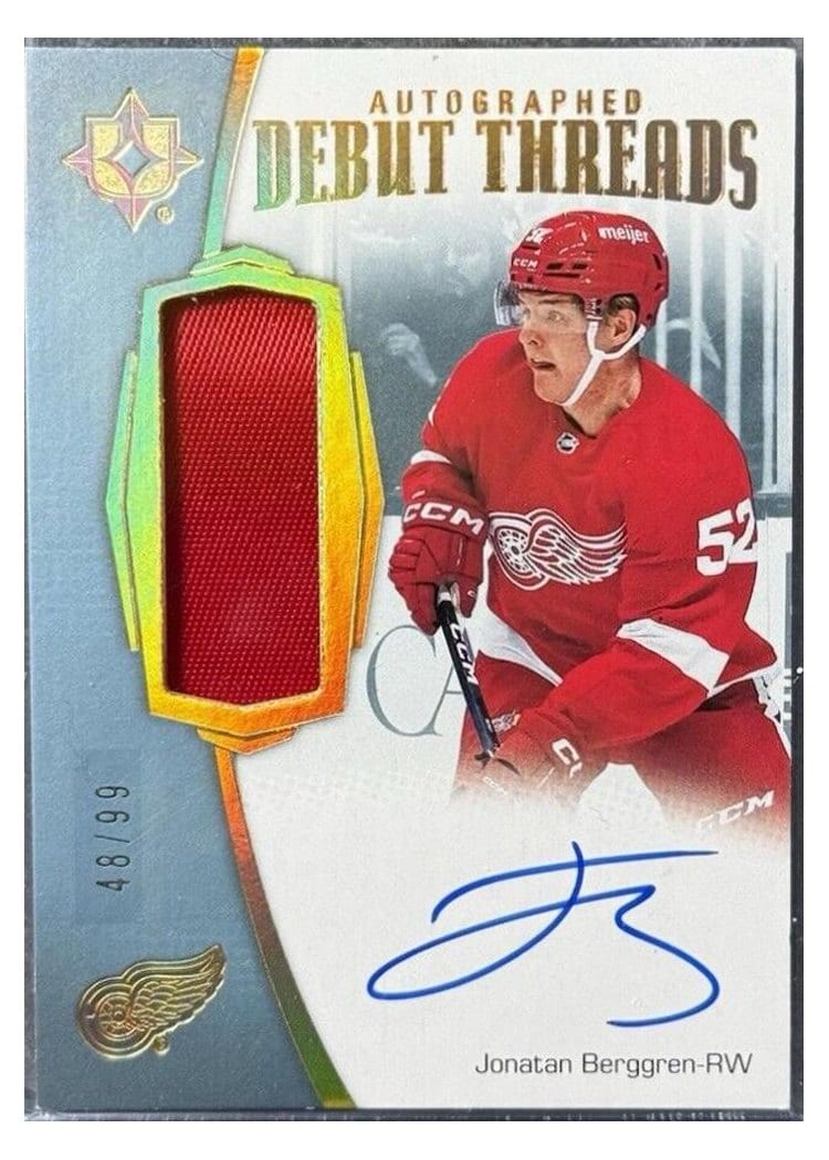 2022-23 Upper Deck Ultimate Collection Debut Threads Jonatan Berggren #ADT-JB card